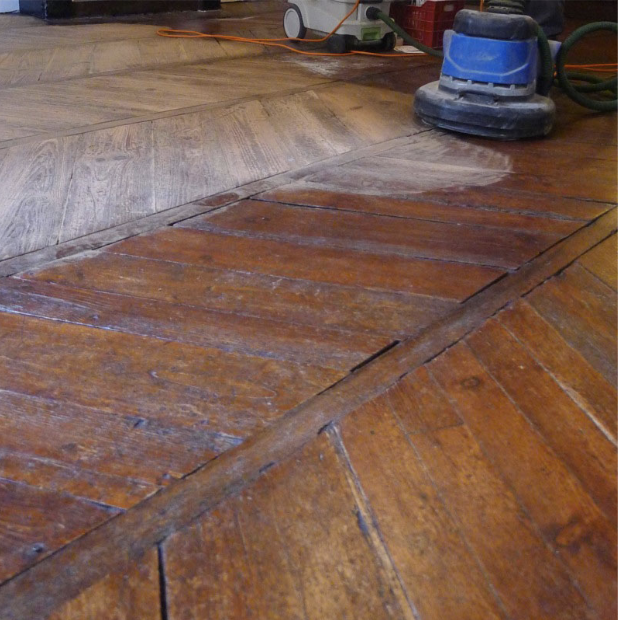 Chantier nettoyage de parquet PPdP