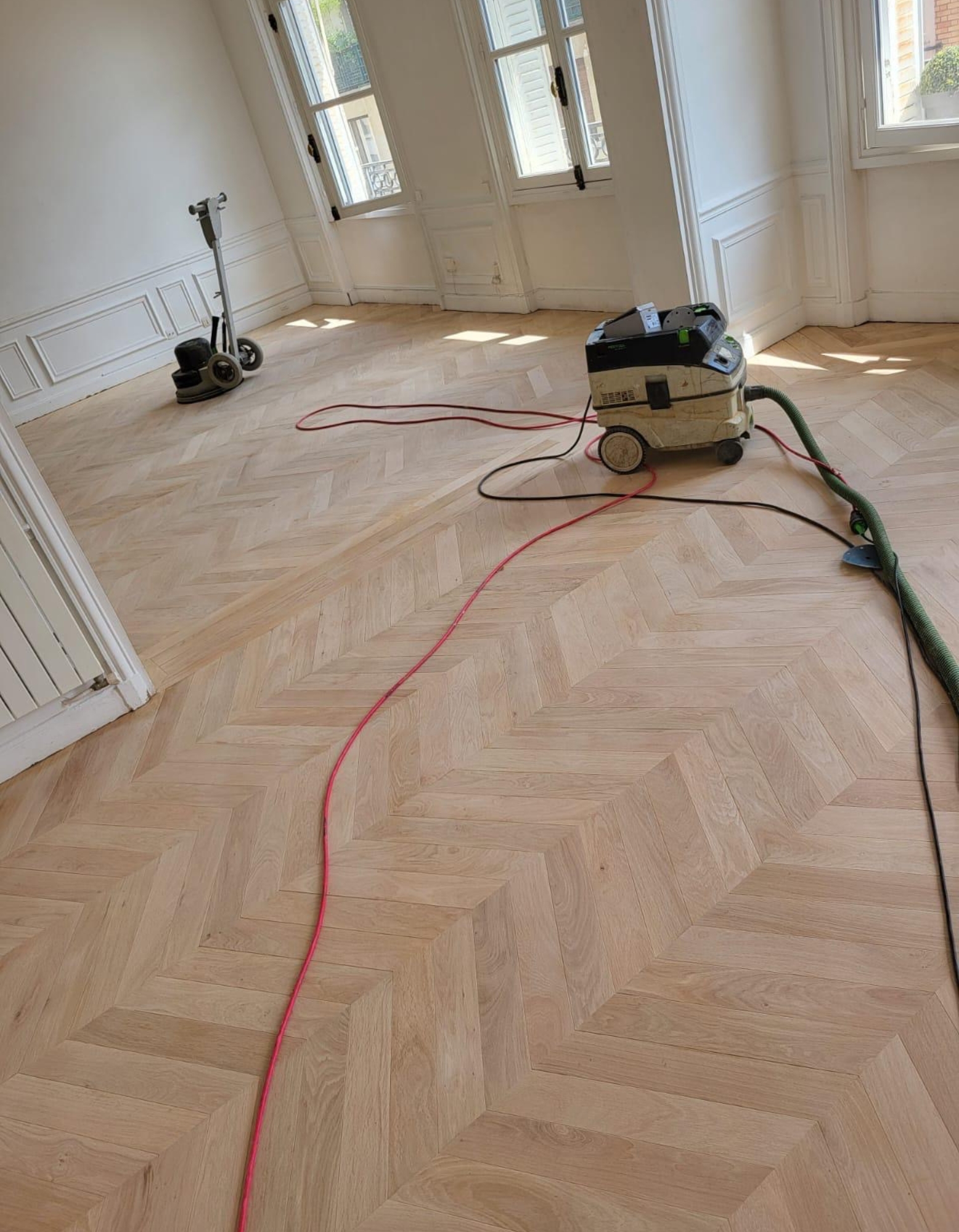 Chantier ponçage de parquet PPdP